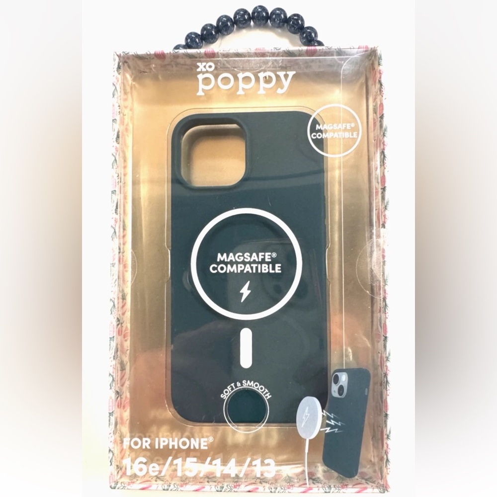 📱XO POPPY📱SILICONE MAGSAFE COMPATIBLE FOR 16e/15/14/13 IPHONE CASE📲